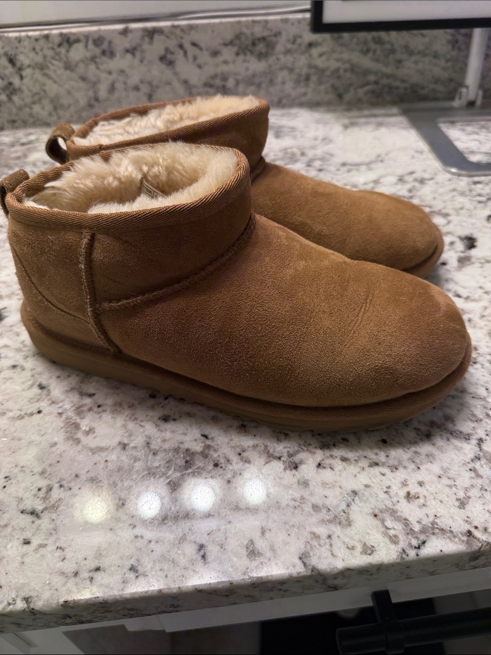UGG Chestnut Mini Suede Shearling Boot
